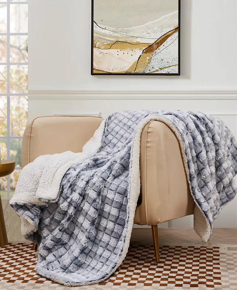 Reversible Micromink to Faux-Sherpa Tie-Dye Throw, 50" X 60", Exclusively at MacyâS