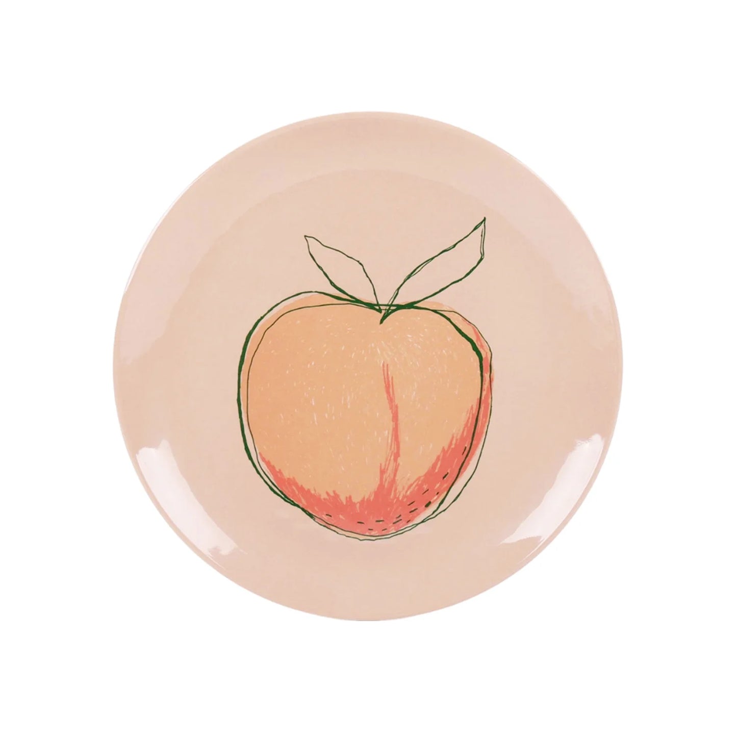 12-Piece Bamboo Melamine Dinnerware Set, Pink Peach