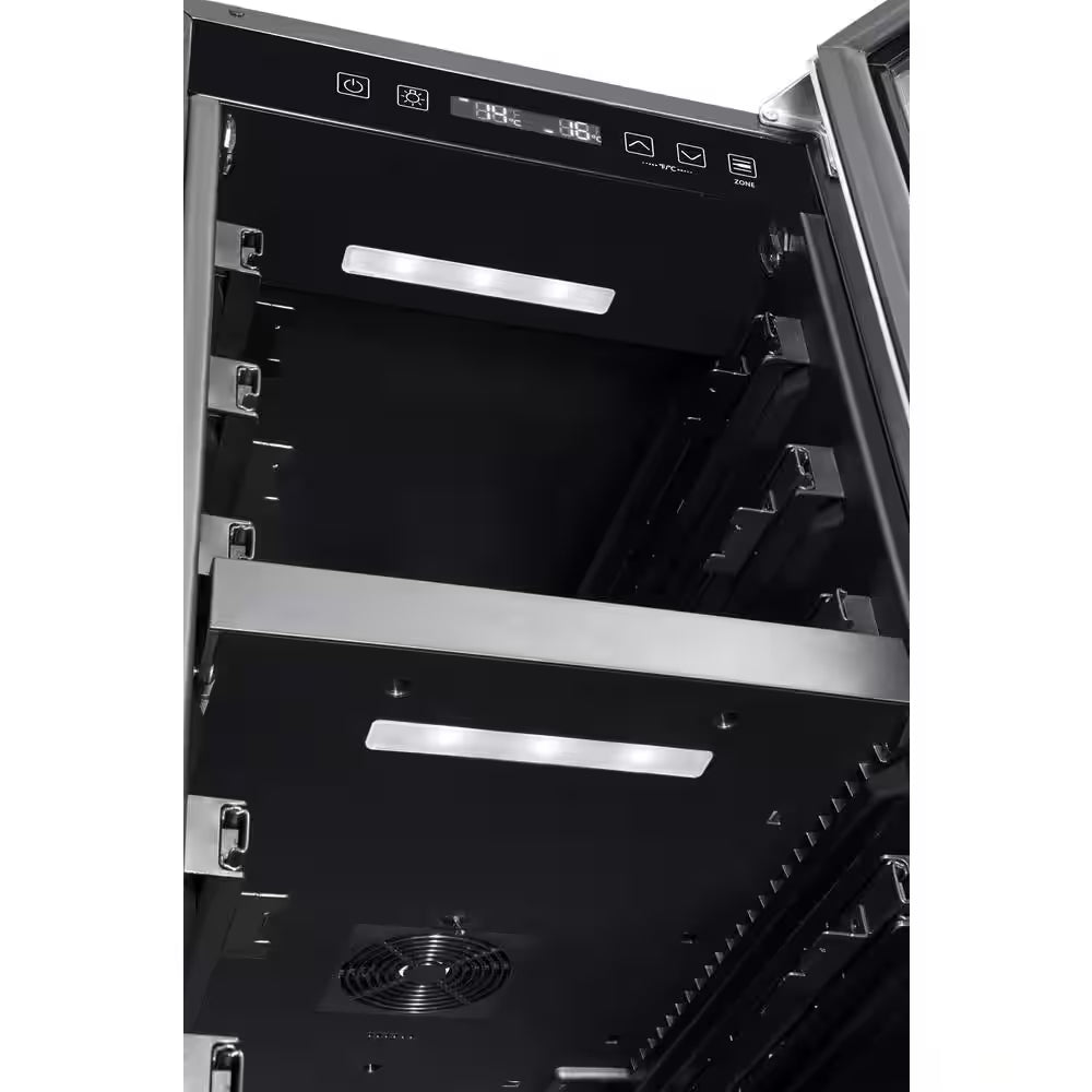 15 In. W 27-Bottle Dual Zone Wine Cooler in Stainless Steel