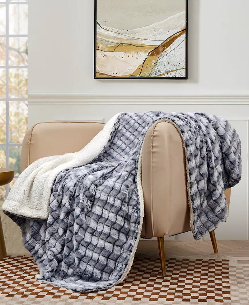 Reversible Micromink to Faux-Sherpa Tie-Dye Throw, 50" X 60", Exclusively at MacyâS