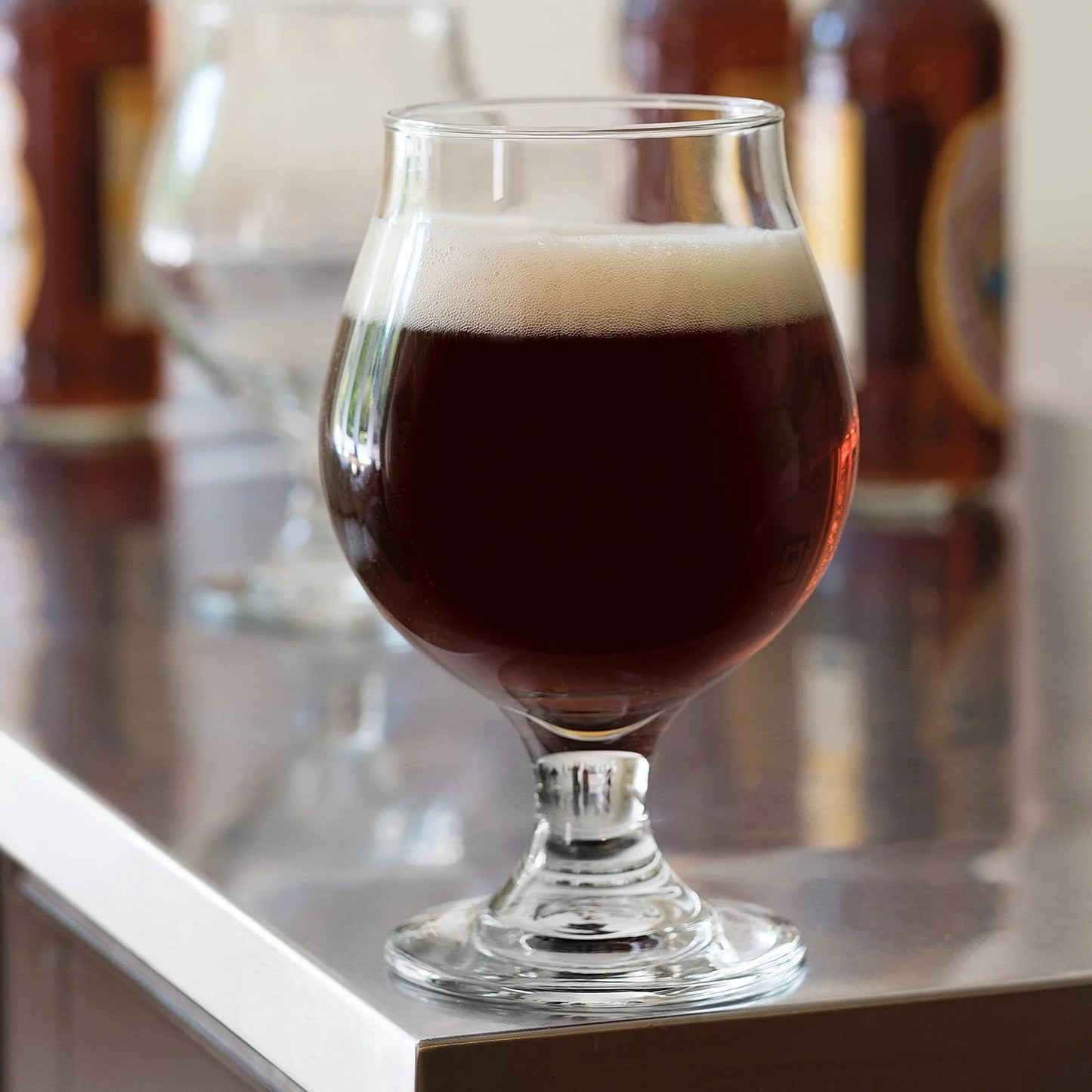 Craft Brews Classic Belgian Beer Glasses, Dishwasher Safe Beer Glasses Set of 4 for Belgian Ale, Tulip Beer Glasses