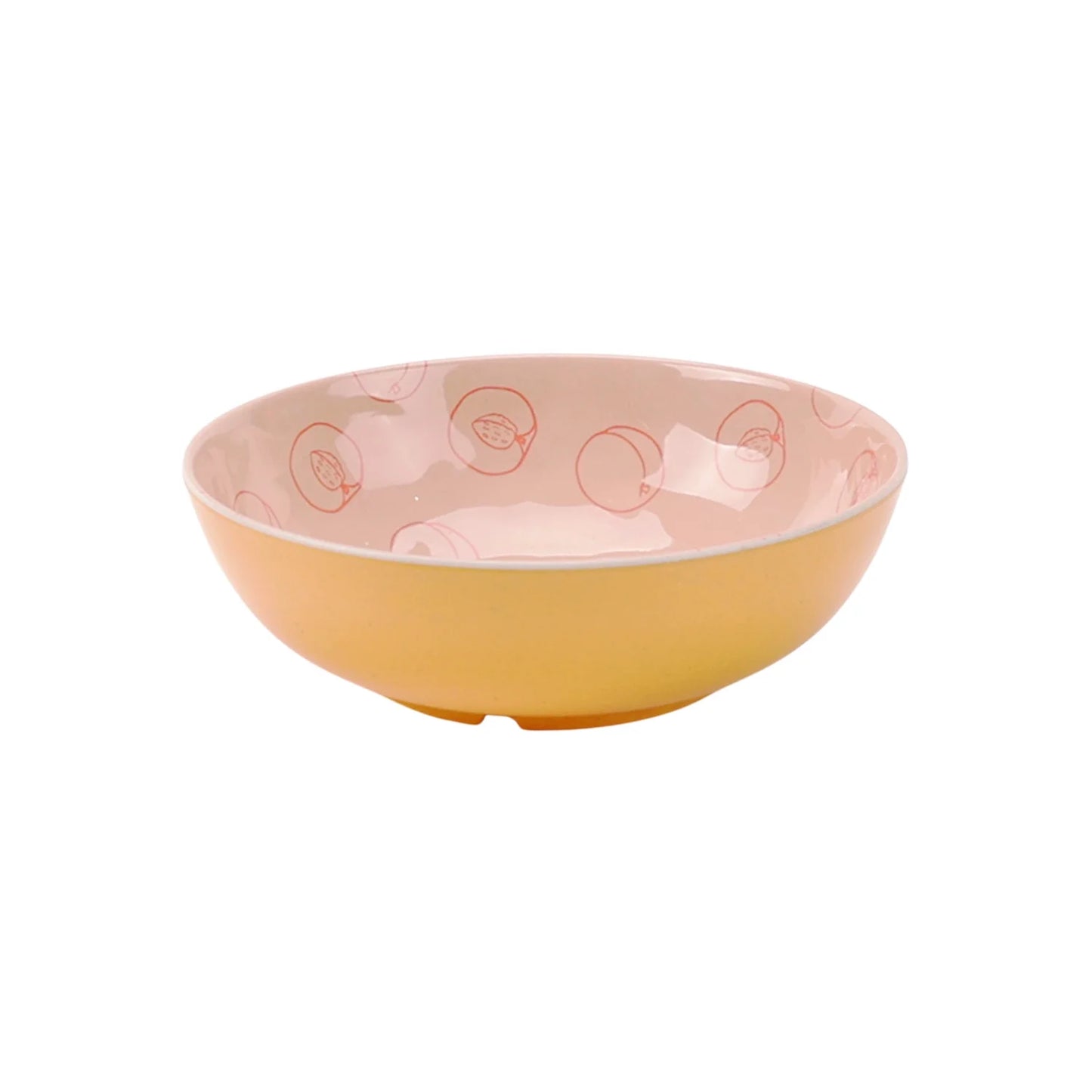 12-Piece Bamboo Melamine Dinnerware Set, Pink Peach