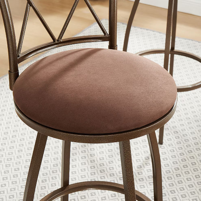 2 Piece Bar Stools, Bar Chairs, Brown Bar Stools,Country Style Industrial,Easy to Assemble, with Footrest for Indoor Bar Dining Kitchen
