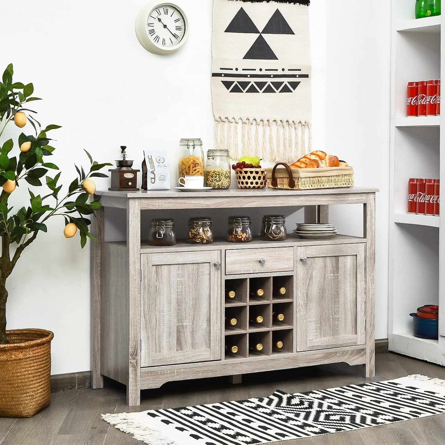 Buffet Server Sideboard Console Wood Dining Table Cupboard Table