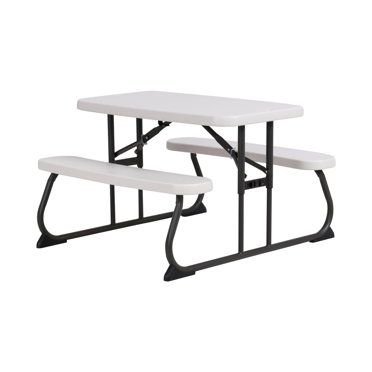 Kids picnic table with durable steel frame, stain-resistant surface, and foldable design.