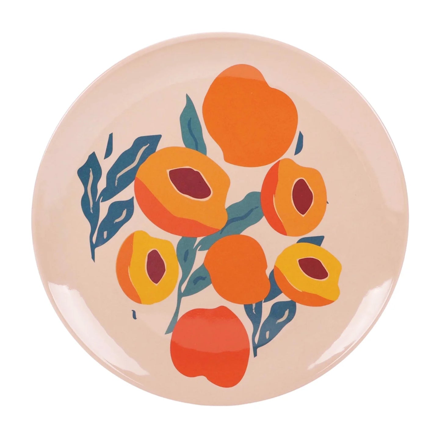 12-Piece Bamboo Melamine Dinnerware Set, Pink Peach