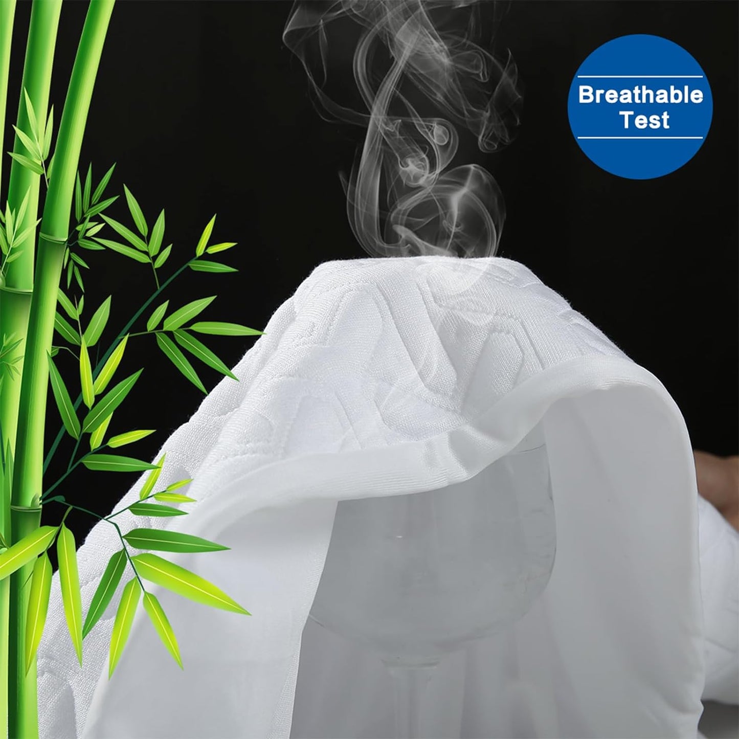 Premium 100% Waterproof King Size Mattress Protector Cooling King Mattress Pad Cover Breathable Deep Pocket Topper Protection Machine Washable Noiseless Quiet (White,King 78"X80")
