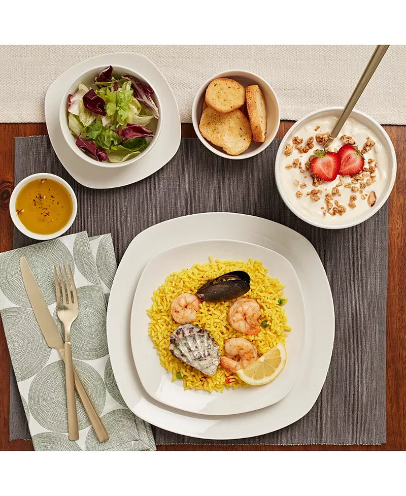 Inspiration by Denmark Soft Square 42 Pc. Dinnerware Set, Service for 6