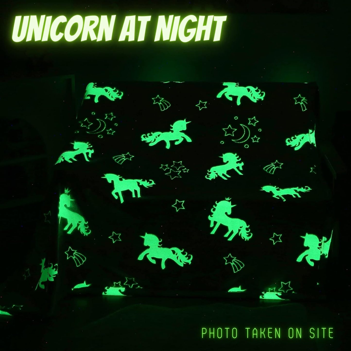 Rainbow Unicorn Glow in the Dark Blanket for Kids, Unicorn Blanket for Girls, Kids Blankets,Christmas Personalized Gifts for Kids, Girls Blankets and Throws, Soft Furry Fuzzy Plush Throw Blanket