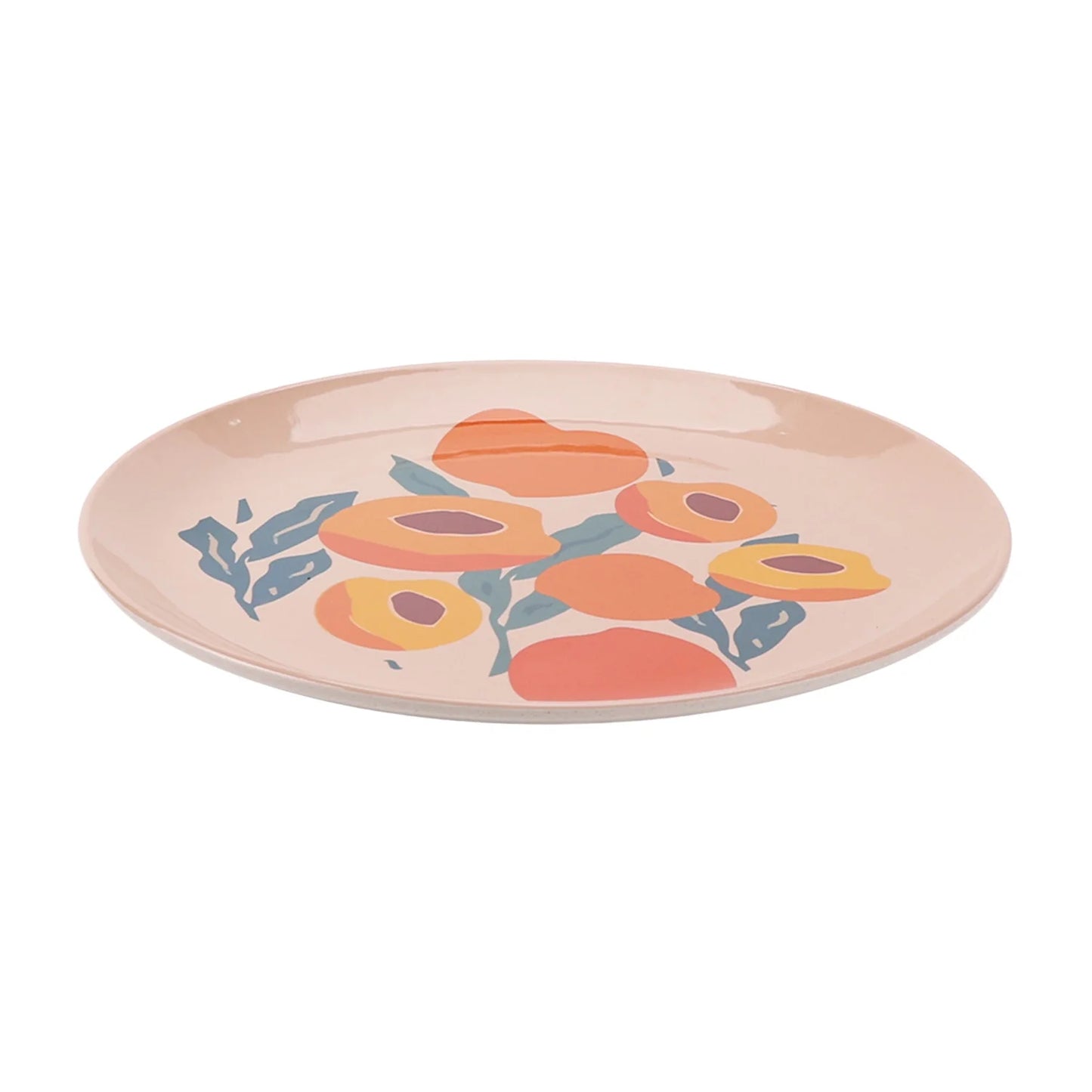12-Piece Bamboo Melamine Dinnerware Set, Pink Peach