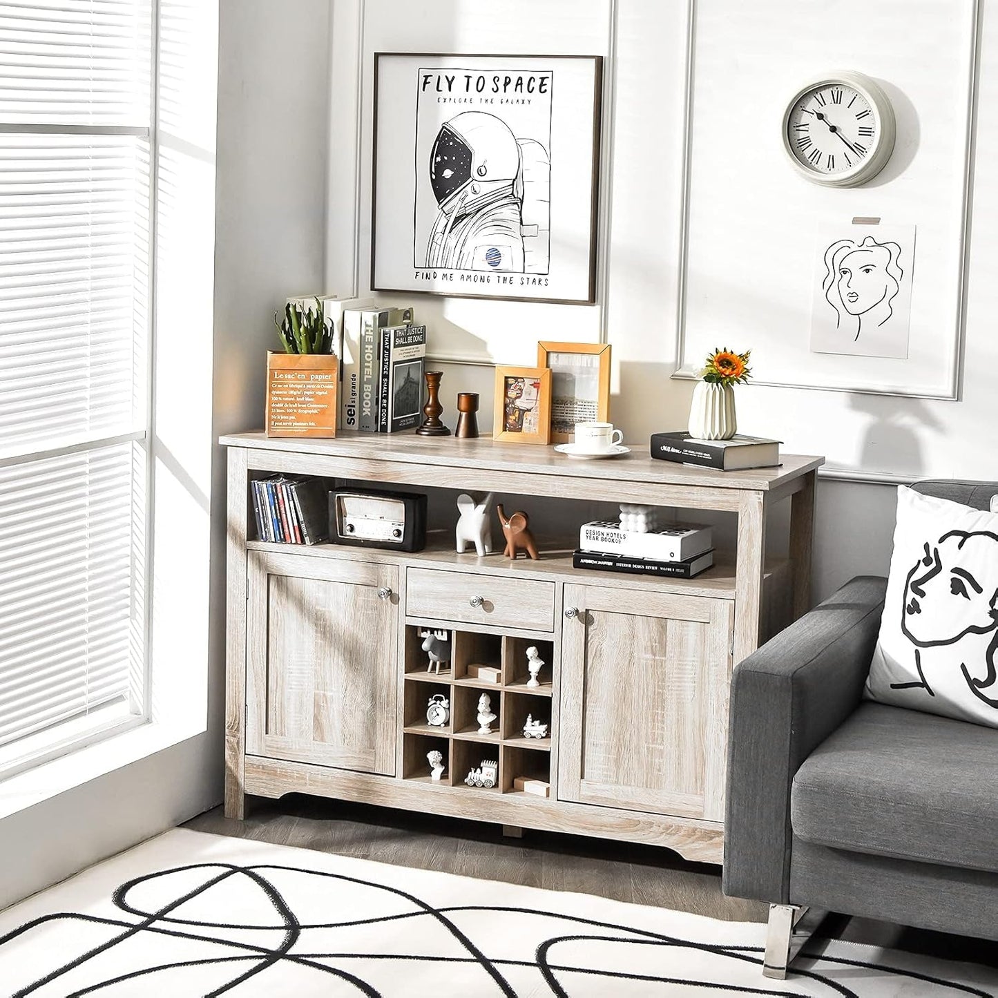 Buffet Server Sideboard Console Wood Dining Table Cupboard Table