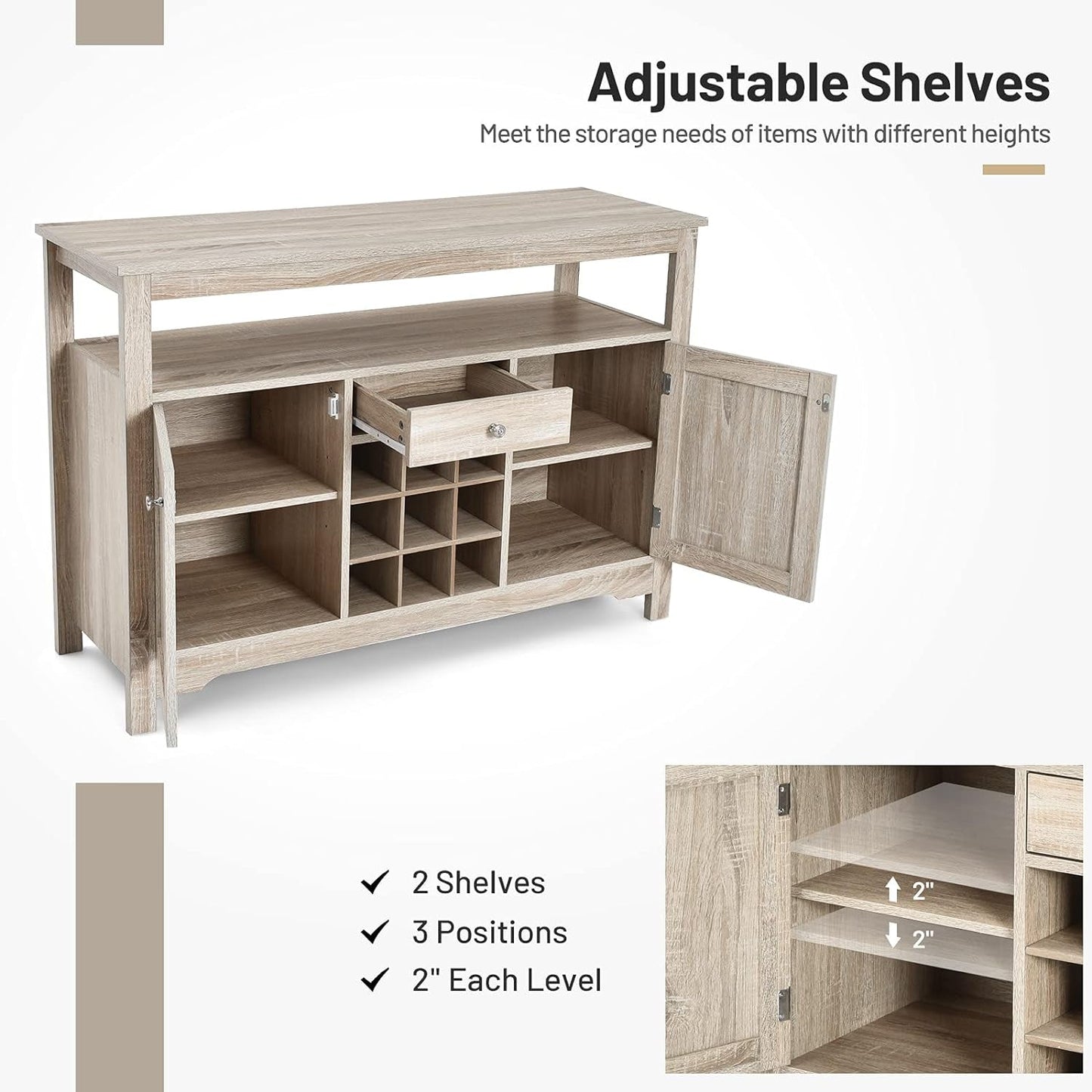 Buffet Server Sideboard Console Wood Dining Table Cupboard Table
